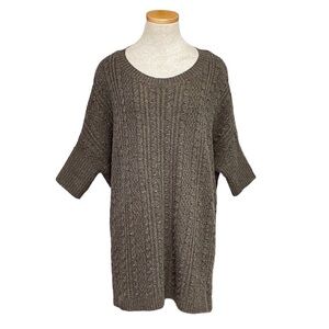 Lochleven Sweater Pullover Brown Wool Cashmere Cable Knit Size Small